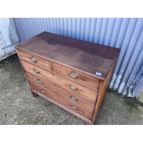 133 - A victorian mahogany chest of five drawers