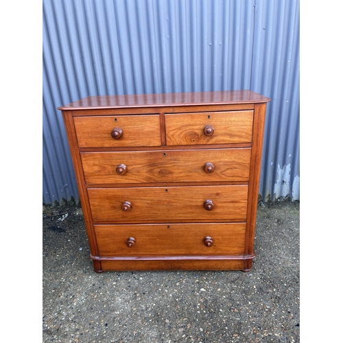 134 - A victorian mahogany chest of five drawer 108x 50x118