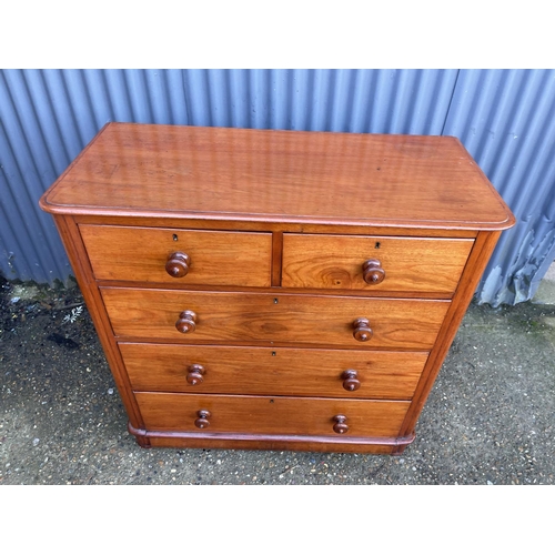 134 - A victorian mahogany chest of five drawer 108x 50x118