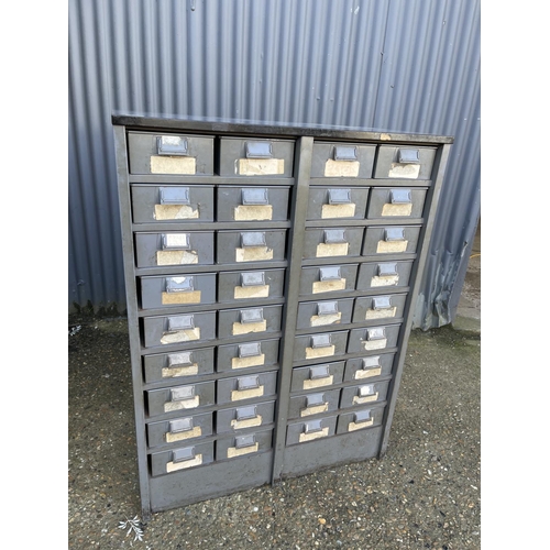 146 - A vintage metal bank of filing drawers 92x46x123