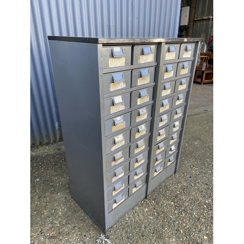 146 - A vintage metal bank of filing drawers 92x46x123