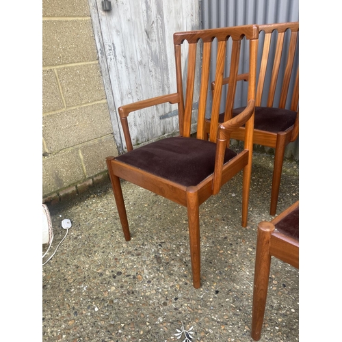 155 - A set of six mid century teak dining chairs by MEREDEW