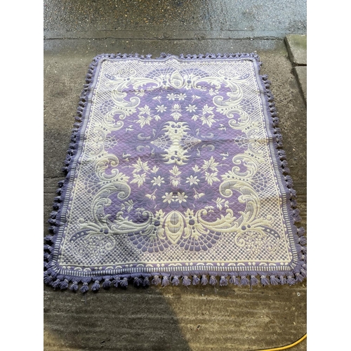 227 - Purple and white pattern rug 170x130