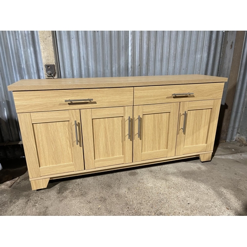 233 - A modern light oak effect sideboard 166x40x80