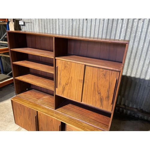 32 - A mid century rosewood sideboard / bookcase unit 155x45x154 (two sections)