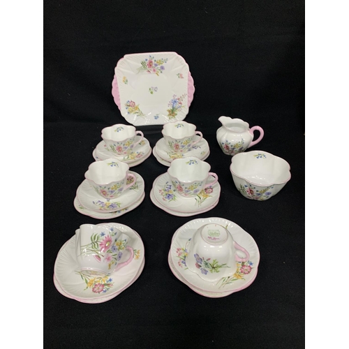 471 - Shelley Wild Flowers teaware (no damage)