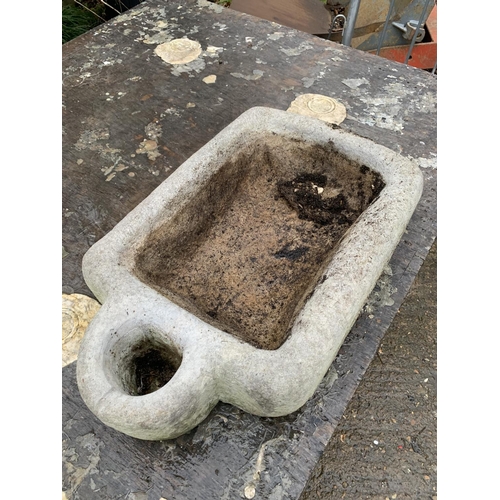 473 - Limestone trough, 64cms x 38cms