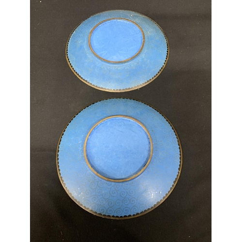 474 - Pair cloisonné plates, diameter 30cms