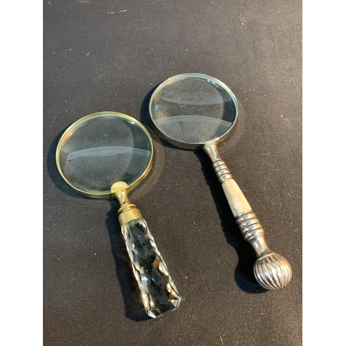 482 - 2 large Magnifying glasses, longest 26cms