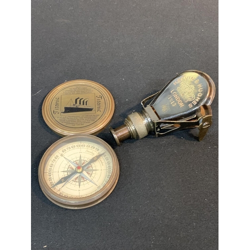 483 - Titanic compass and magnifier telescope