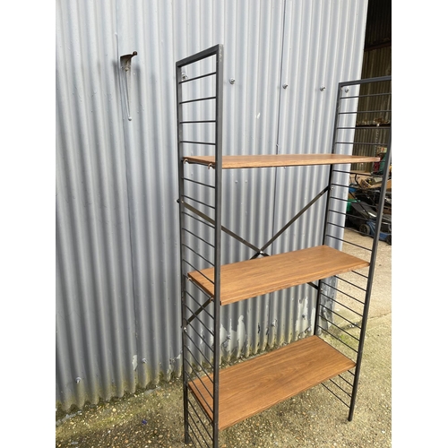 5 - A mid century bay of ladderax shelving with three teak shelves