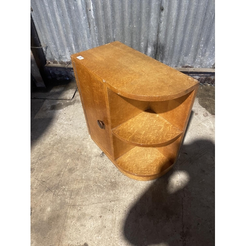 59 - An Art Deco walnut corner bookcase