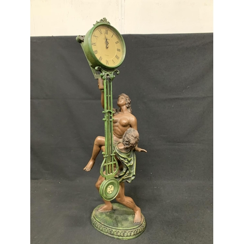 595 - Resin Figural Clock, overall height 82cms