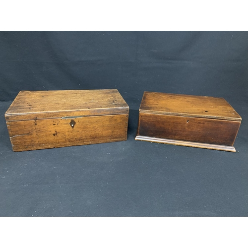 603 - Antique wooden writing slope and antique wooden box