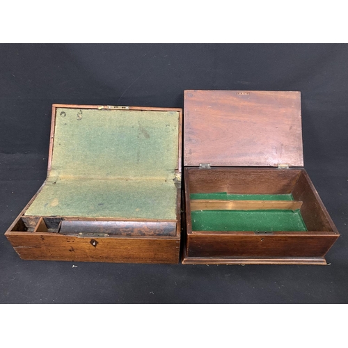 603 - Antique wooden writing slope and antique wooden box