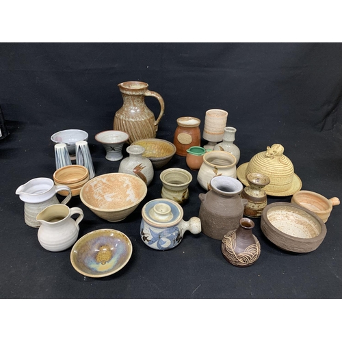 607 - Large qty of various Signed studio pottery items