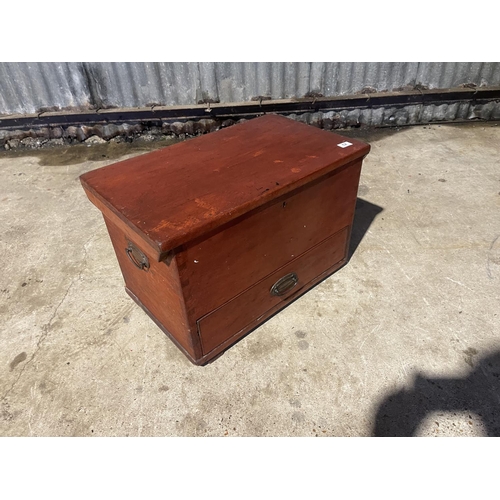 62 - A  small country pine mule chest 70x40x26