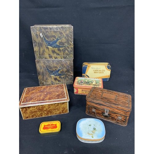 641 - 8 Vintage tins (including 2 Bluebird)