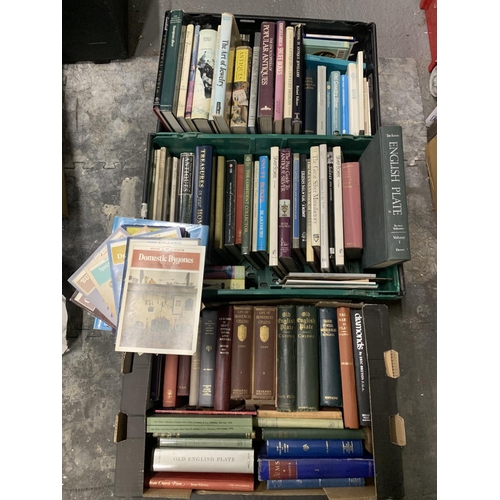 689 - Three trays of Antique, Silver, Jewellery & Gemology books