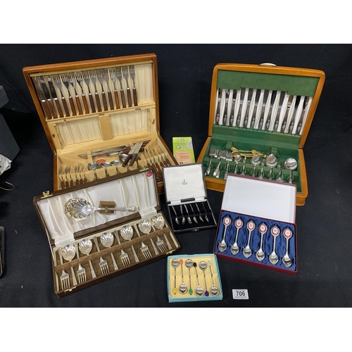 Two Canteens of Cutlery and boxed cutlery, including Royal Albert teaspoons