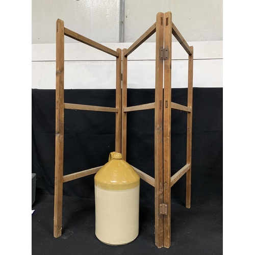 731 - Stoneware Jar and Wooden Airer