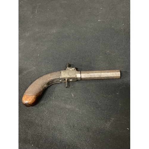 735 - Antique Percussion pistol with screw off barrell