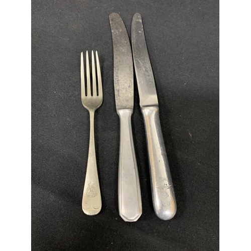 738 - Three pieces of Nazi marked WW2 cutlery