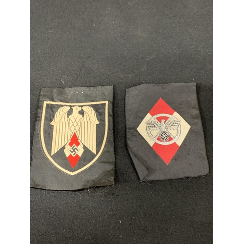 741 - German WW2 x 2 Captured Hitler Youth Patches