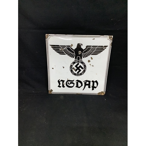 748 - WW2 German Enamel Sign 50 x 50 cms