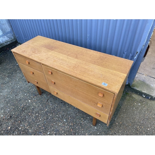 82 - A teak bank of six drawers