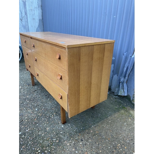 82 - A teak bank of six drawers