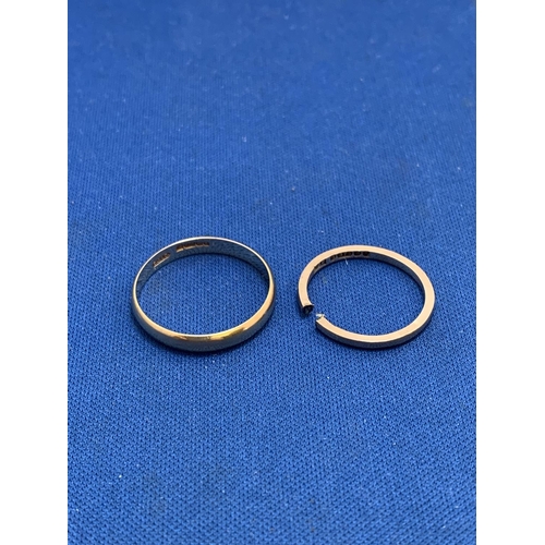 Hallmarked 9ct Gold Wedding Ring, Size S and one other cut, total