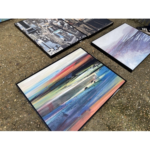 9 - A collection of seven modern wall art prints each approx 74x98cm