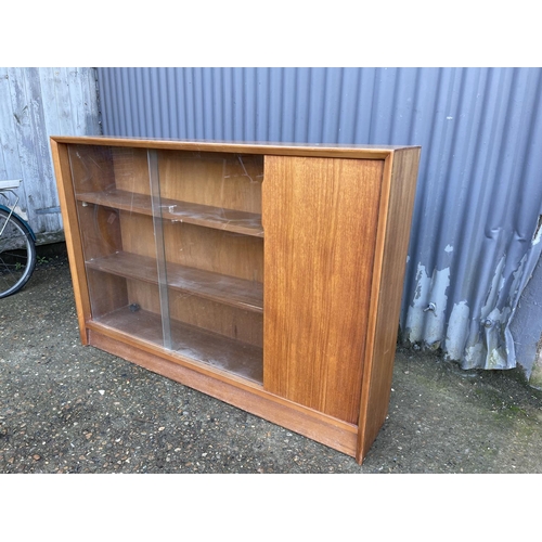 95 - A mid century glazed bookcase 122x 24x78