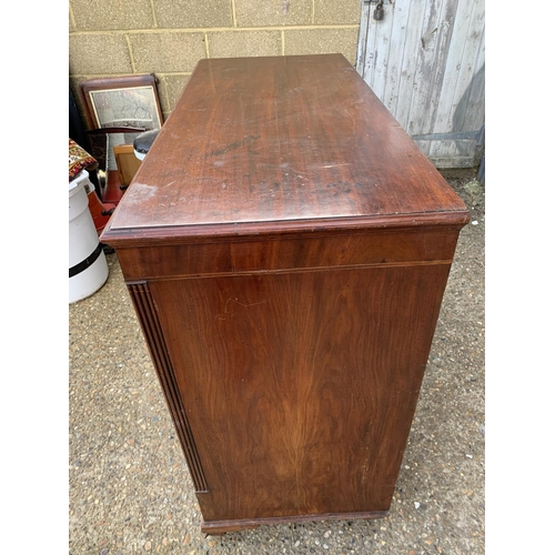 125 - Early Victorian inlaid mahogany chest of 5 drawers 125 x 55 x 110cms