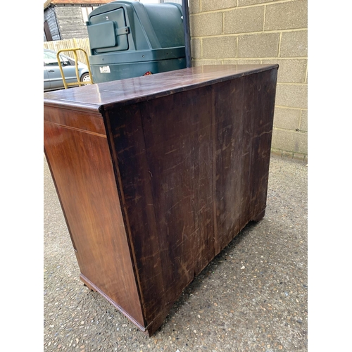 125 - Early Victorian inlaid mahogany chest of 5 drawers 125 x 55 x 110cms