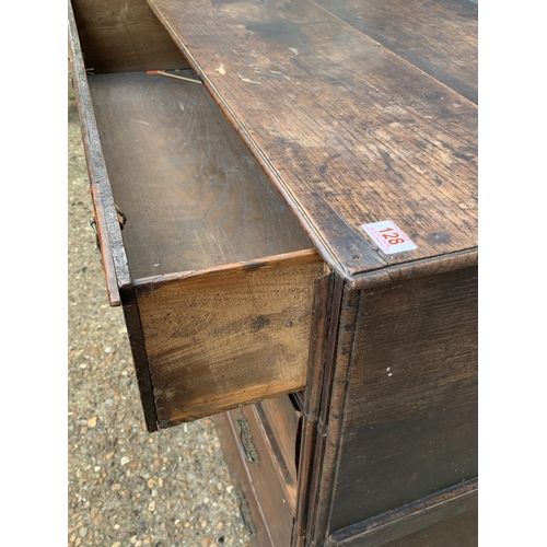 128 - Early oak chest of four drawers, 93 x 51 x 86cms