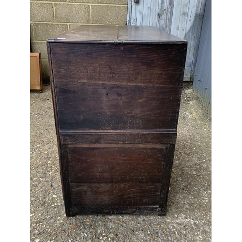 128 - Early oak chest of four drawers, 93 x 51 x 86cms