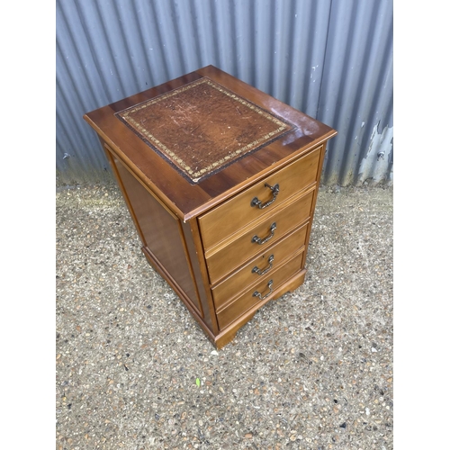 150 - A repro yew wood two drawer filing cabinet 50x60x80