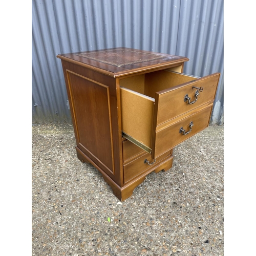 150 - A repro yew wood two drawer filing cabinet 50x60x80