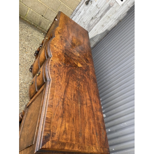 151 - An early 20th century walnut two drawer serving table / sideboard 168x58x90