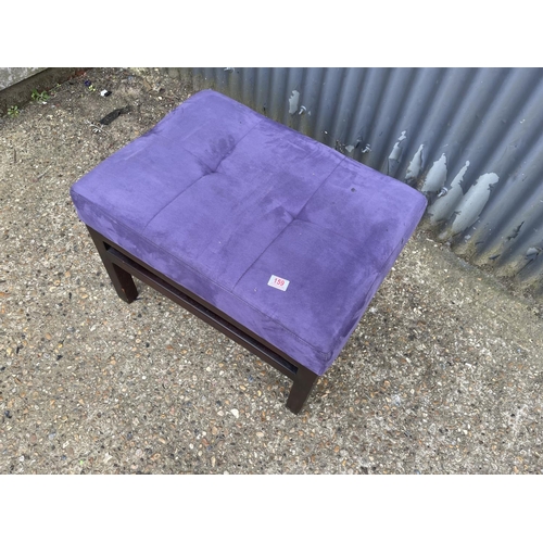 159 - A large modern purple upholstered footstool 70x50x52