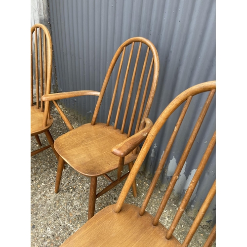 181 - Three stick back chairs by Priory