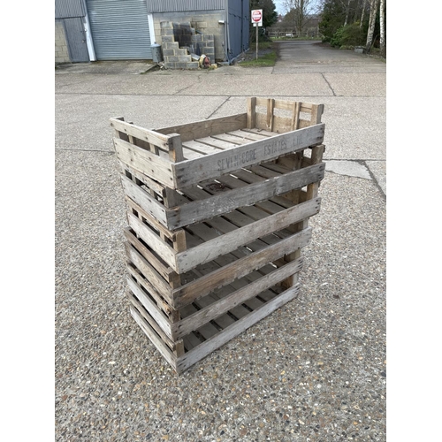 189 - Six vintage wooden potato crates