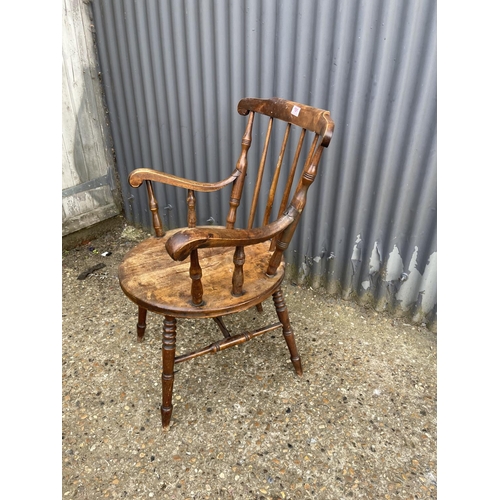 191 - Antique penny seat carver chair