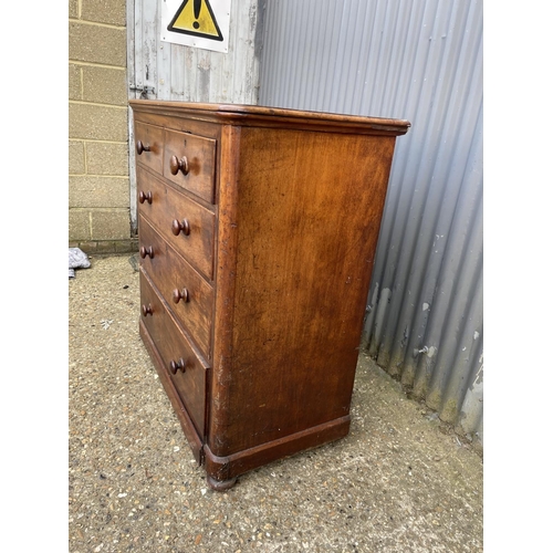 2 - A victorian mahogany chest of five drawers 105x50x105