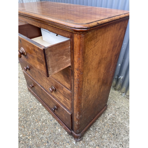 2 - A victorian mahogany chest of five drawers 105x50x105