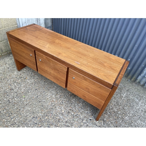 204 - A danish designer teak sideboard labelled JENS RISOM 165x 55x72