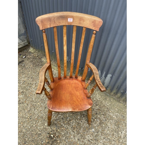 224 - A country Windsor carver chair