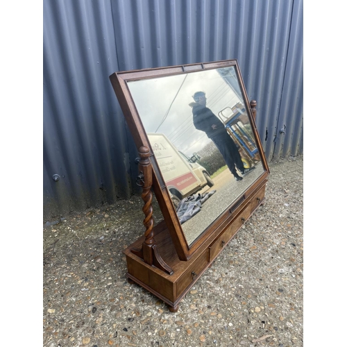 229 - A large victorian swing mirror with three drawers 80 wide 70 high